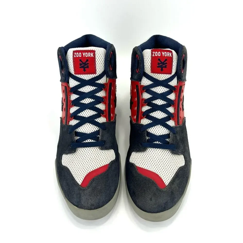 Zoo York The Capital Men High Top Sneaker Size 12 Red Blue White Suede & Leather